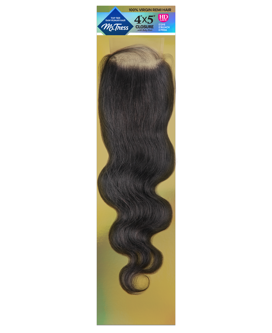 MS.TRESS REMI BUNDLE HD 4X5 LACE CLOSURE-BODY WAVE