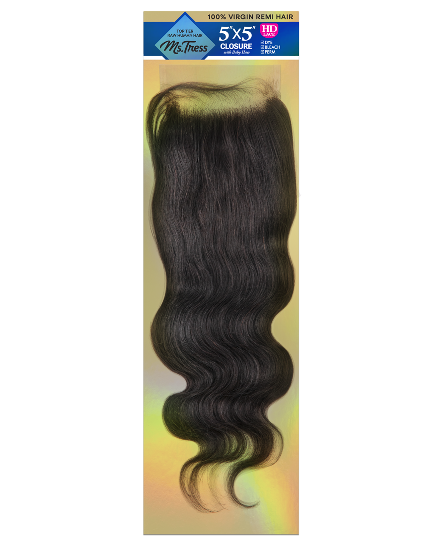 MS.TRESS REMI BUNDLE HD 5X5 LACE CLOSURE-BODY WAVE