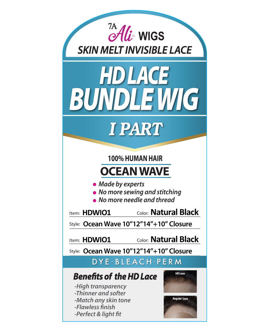 Ali Bundle Wig I part HD Lace- Ocean Wave