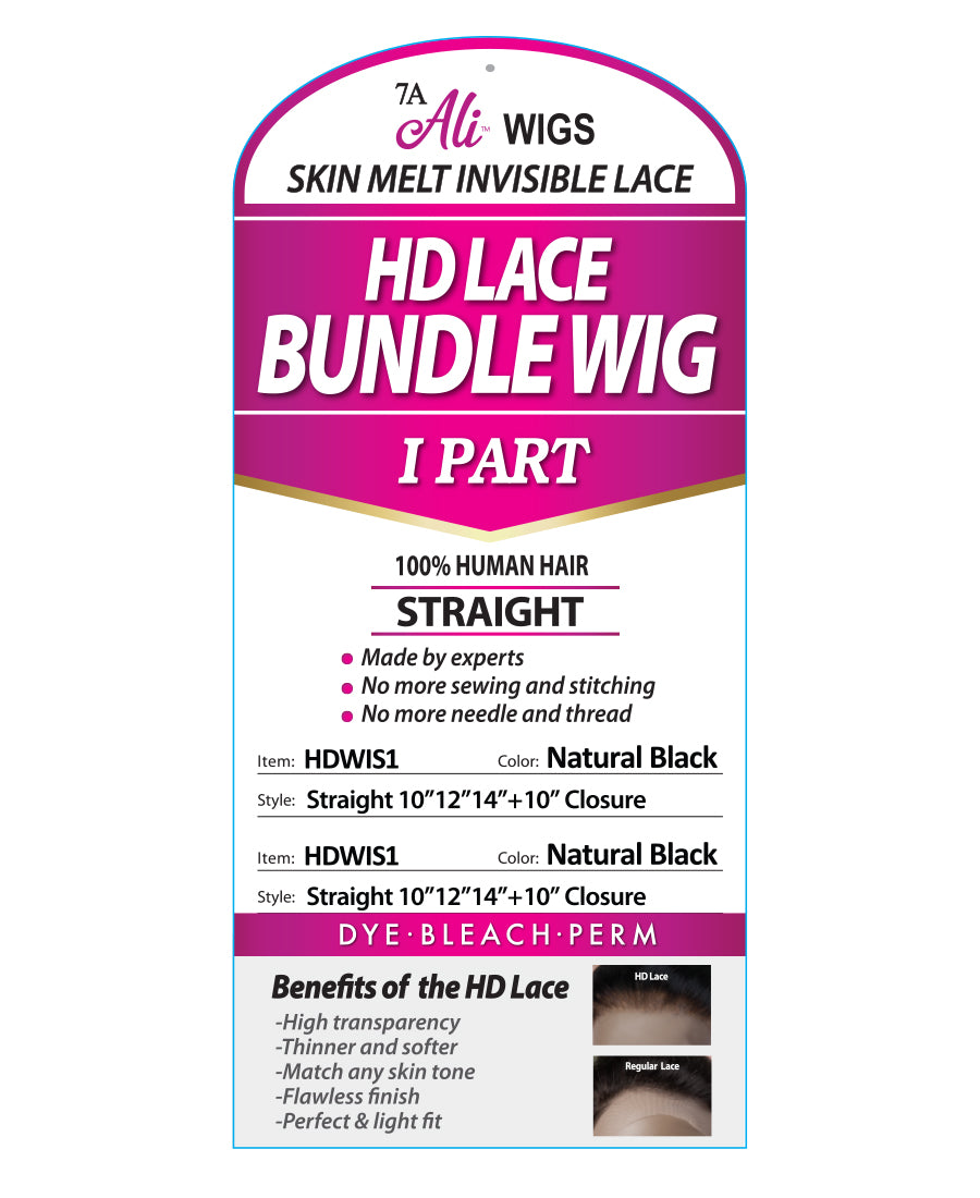 Ali Bundle Wig I part HD Lace- Straight
